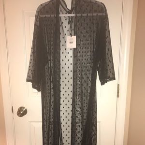 Agnes & Dora Black Dot Duster XL NWT